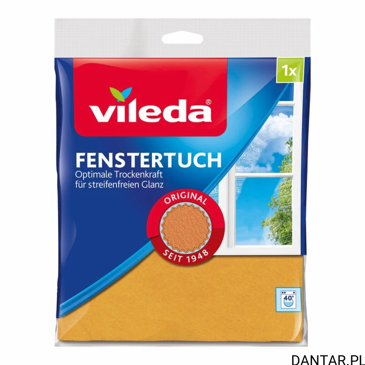Opakowanie jednej pucerki okiennej Vileda Fenstertuch