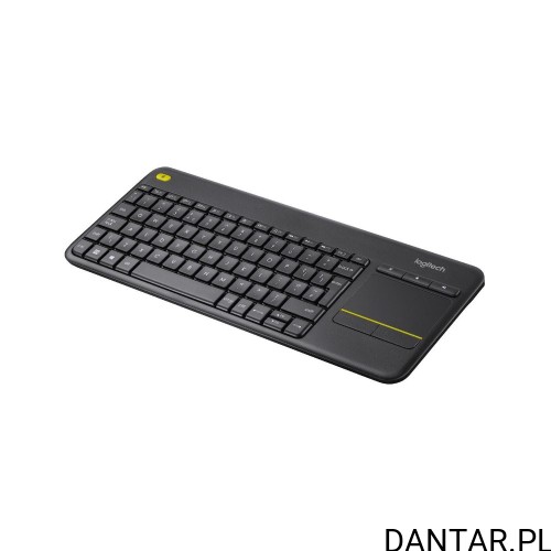 Czarna klawiatura bezprzewodowa Logitech K400 Plus z panelem dotykowym