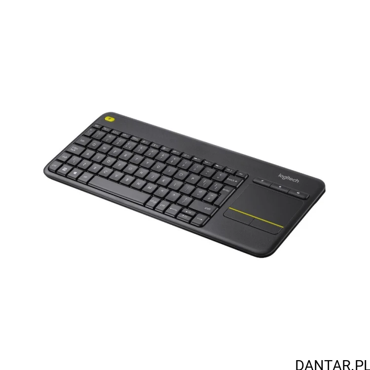 Czarna klawiatura bezprzewodowa Logitech K400 Plus z panelem dotykowym