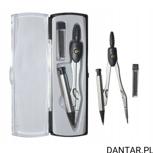 Metalowy cyrkiel Titanum 7901-03 z grafitami w etui