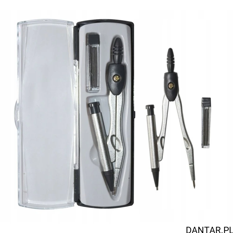 Metalowy cyrkiel Titanum 7901-03 z grafitami w etui