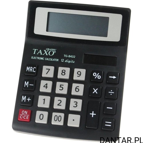 Kalkulator biurkowy Taxo TG-8432 czarny 12-cyfrowy
