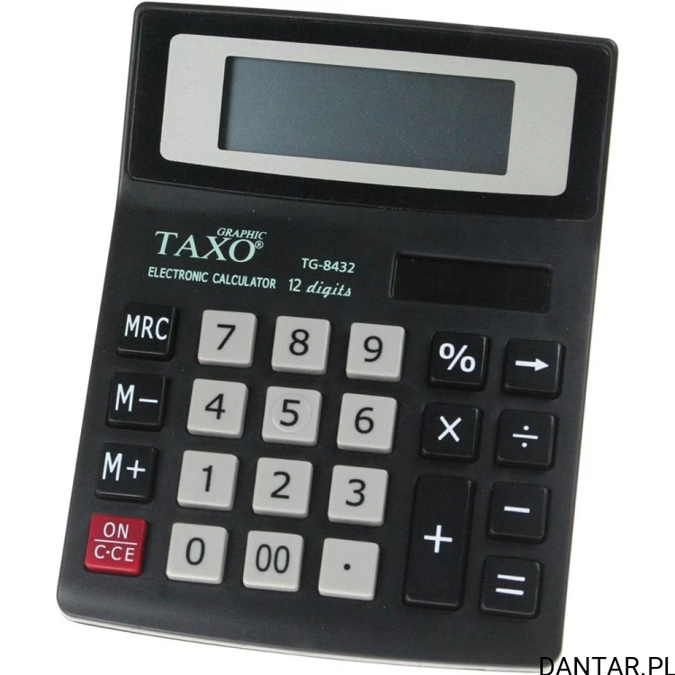 Kalkulator biurkowy Taxo TG-8432 czarny 12-cyfrowy