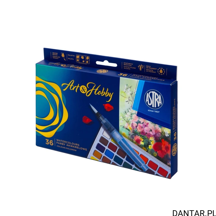 Farby akwarelowe Astra Art&Hobby 36 kolorów z pędzelkiem