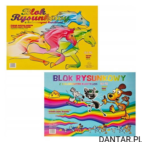 Blok rysunkowy kolorowy Protos A3 16 kartek mix