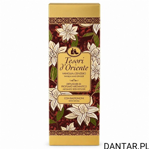 Dyfuzor Tesori d'Oriente Vaniglia e Zenzero 200 ml, opakowanie z patyczkami
