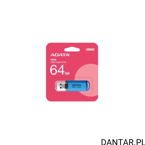 Niebieski pendrive ADATA C906 64 GB w opakowaniu jednostkowym USB 2.0