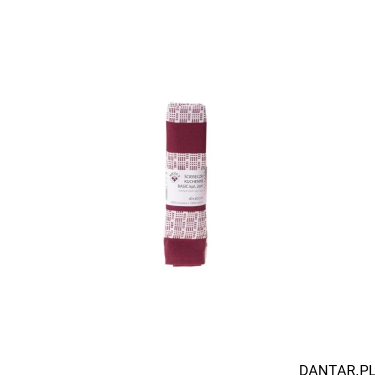 Dwupak ściereczek Nicole BASIC 40x60 cm, wzór 5, bordowo-białe paski