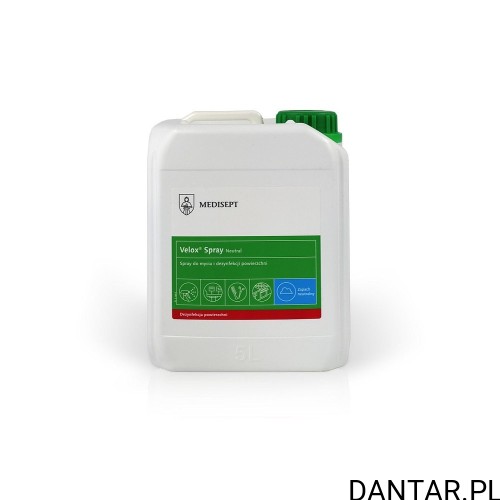 Kanister Medisept Velox Spray Neutral 5 l z zieloną nakrętką