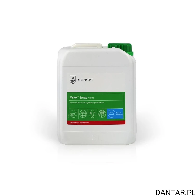 Kanister Medisept Velox Spray Neutral 5 l z zieloną nakrętką