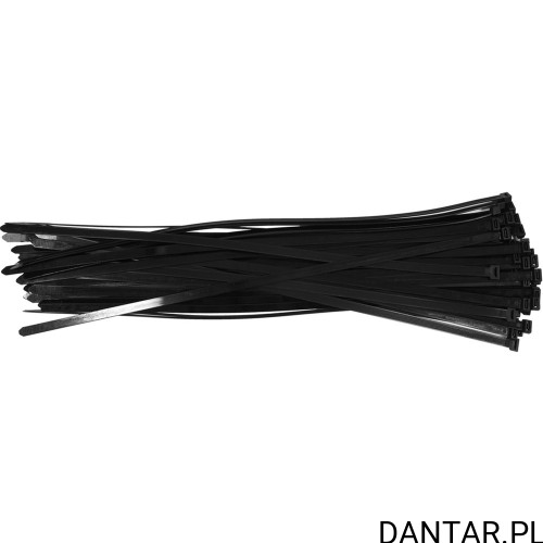 Czarne opaski zaciskowe 400 x 7,6 mm Yato YT-70653, opakowanie 50 sztuk