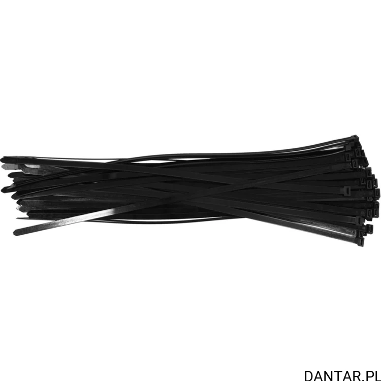 Czarne opaski zaciskowe 400 x 7,6 mm Yato YT-70653, opakowanie 50 sztuk