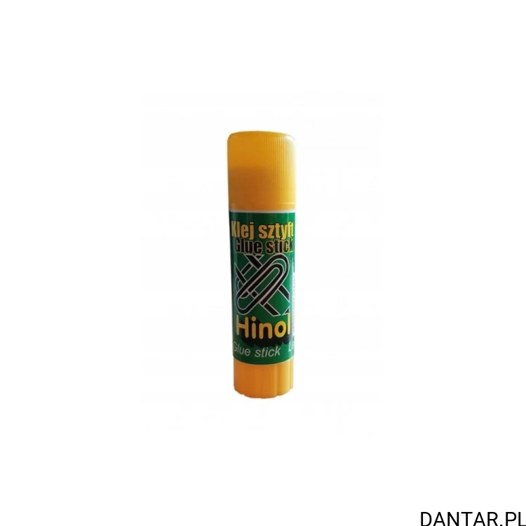 Klej w sztyfcie Hinol 15 g z żółtą nakrętką i zieloną etykietą Klej sztyft Glue stick