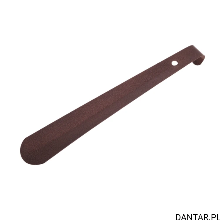 Metalowa łyżka do butów 26 cm w kolorze brązowym z otworem do zawieszenia