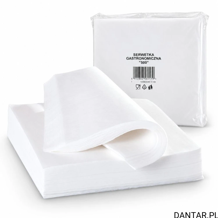 Serwetka gastronomiczna 15x15 biała  00005 a500/72 lub/60