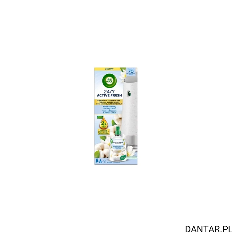 Zestaw Air Wick Active Fresh Kwiat Bawełny i Biały Lotos 228 ml