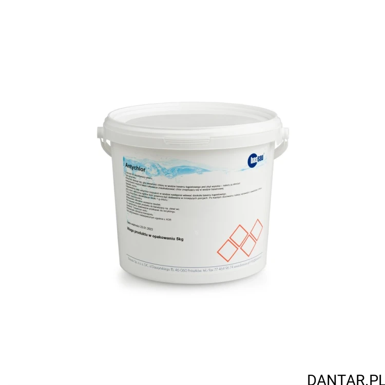 Białe wiadro Bassau Antychlor 5 kg