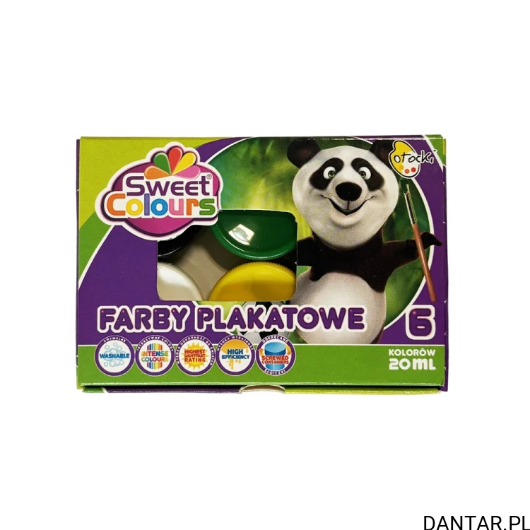 Farby plakatowe Sweet Colours Otocki 6 kolorów po 20 ml