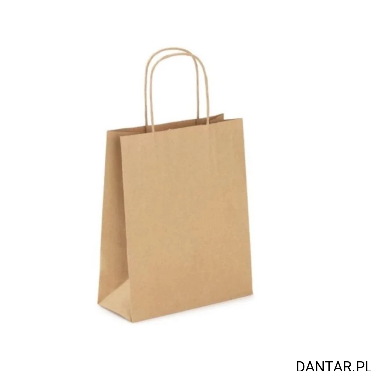Duża brązowa torba papierowa 50 x 18 x 39 cm ze skręcanym uchwytem
