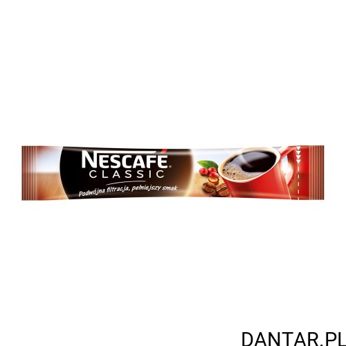 Saszetka kawy rozpuszczalnej Nescafe Classic na białym tle