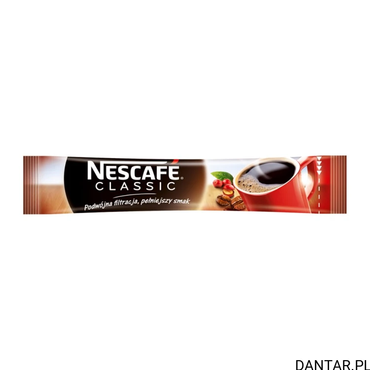 Saszetka kawy rozpuszczalnej Nescafe Classic na białym tle