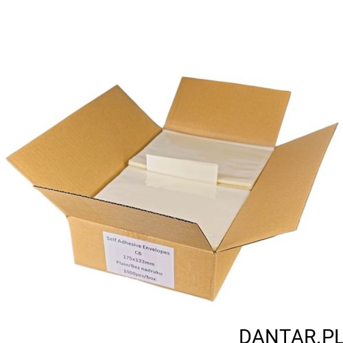 Otwarty karton Kalena z 1000 kopertami kurierskimi C6 175 x 132 mm