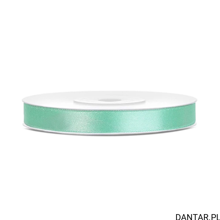 Jedna rolka miętowej wstążki satynowej PartyDeco 6 mm x 25 m