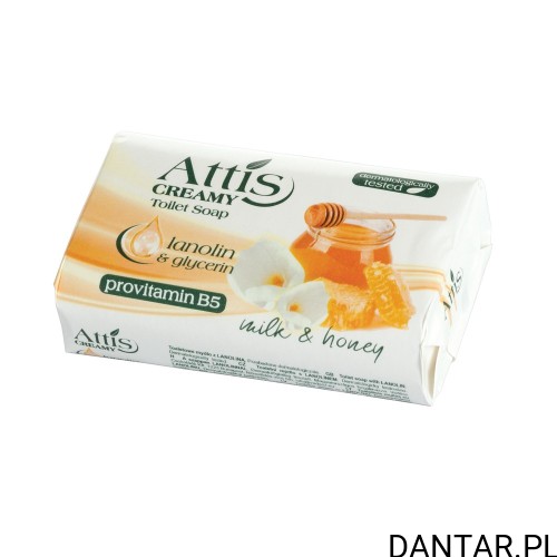 Opakowanie mydła Attis Creamy Milk & Honey z motywem miodu