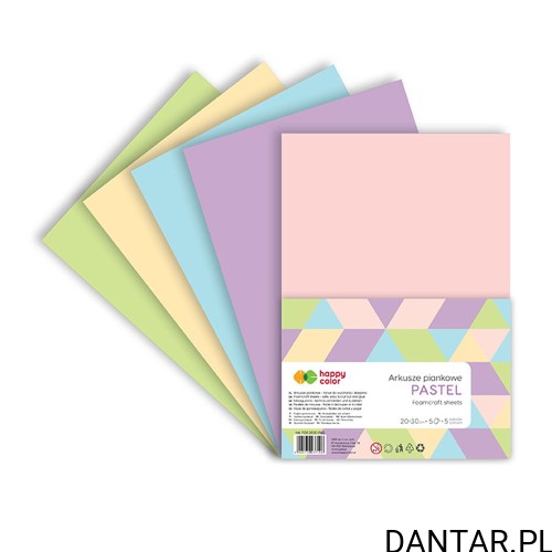 Opakowanie Happy Color Pastel z 5 arkuszami piankowymi A4
