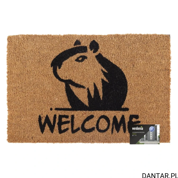 Wycieraczka ANIMALS wzór 3: sylwetka kota i napis WELCOME