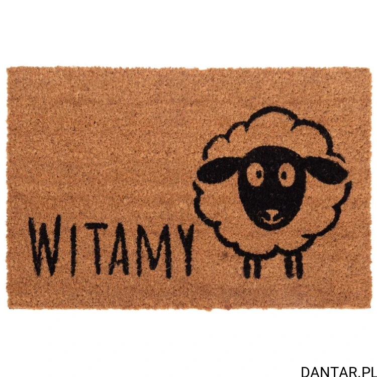 Wycieraczka ANIMALS wzór 5: owca i napis WITAMY