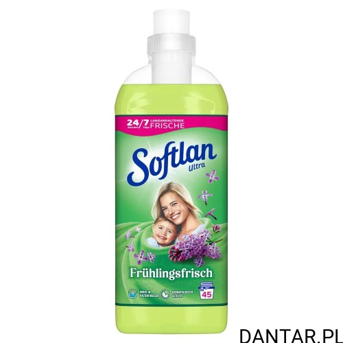 Zielona butelka Softlan Ultra Frühlingsfrisch 1 l z oznaczeniem 45 prań