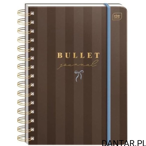 Organizer Bullet Journal Interdruk Blue Bow A5, ciemna okładka z niebieską kokardką