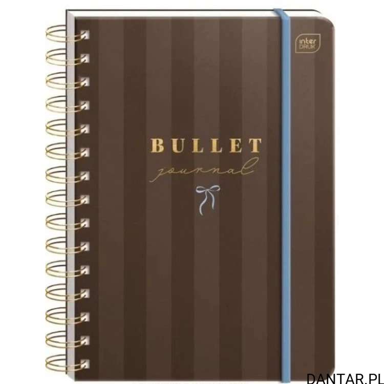 Organizer Bullet Journal Interdruk Blue Bow A5, ciemna okładka z niebieską kokardką