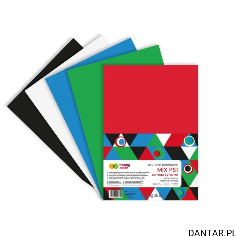 Opakowanie Happy Color Mix PS1 samoprzylepne z 5 arkuszami piankowymi A4