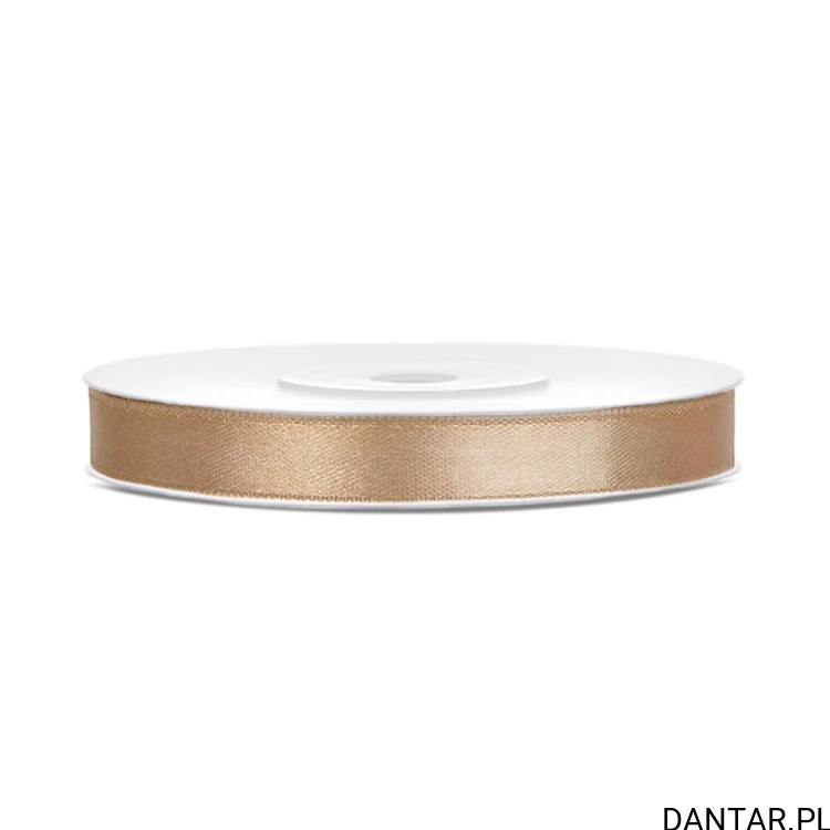 Jedna rolka jasnozłotej wstążki satynowej PartyDeco 6 mm x 25 m