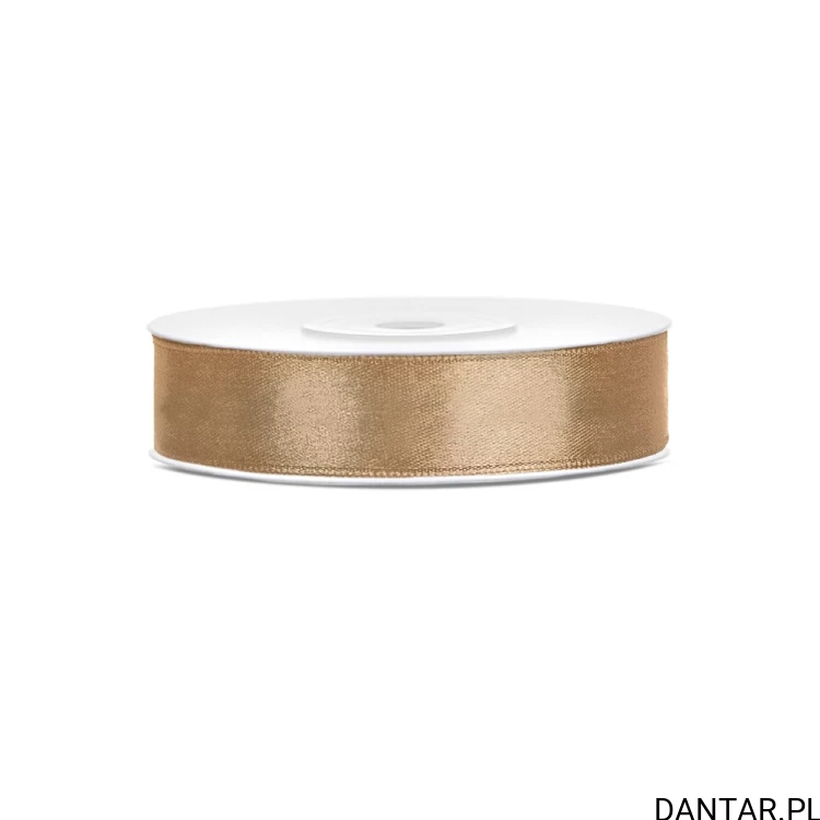 Rolka jasnozłotej wstążki satynowej Party Deco 12 mm x 25 m