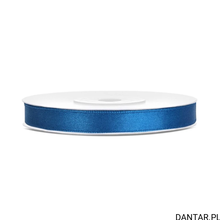 Jedna rolka wstążki satynowej PartyDeco niebieska, 6 mm x 25 m