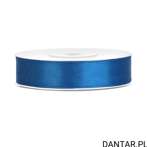 Jedna rolka wstążki satynowej PartyDeco niebieska, 12 mm x 25 m