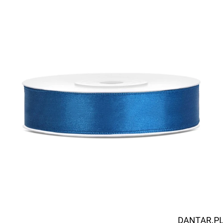 Jedna rolka wstążki satynowej PartyDeco niebieska, 12 mm x 25 m
