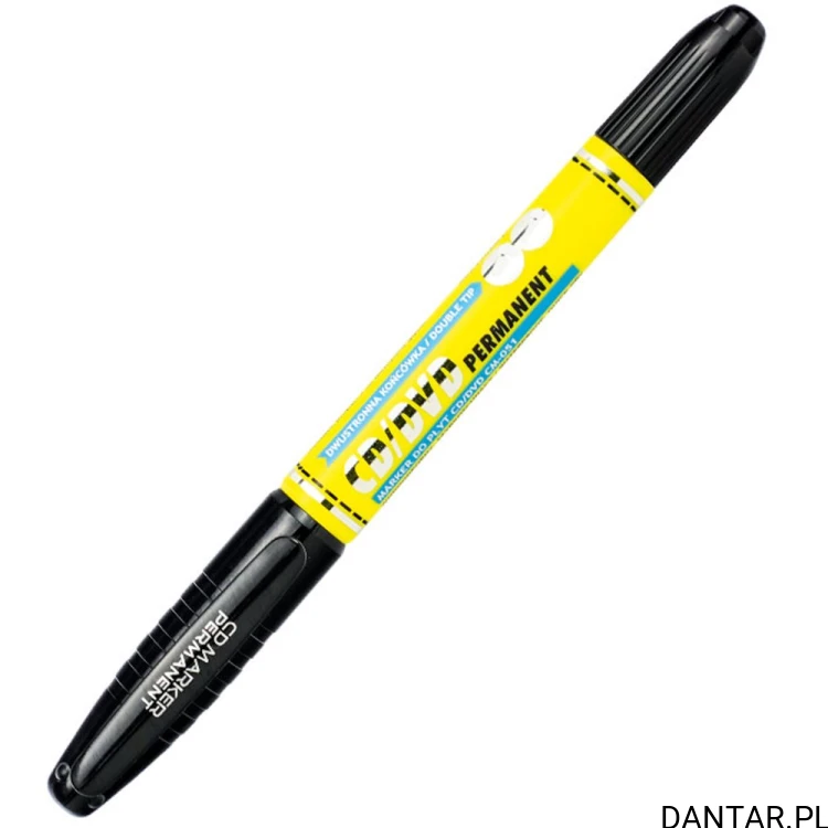 Czarny dwustronny marker CD CM-051 na białym tle