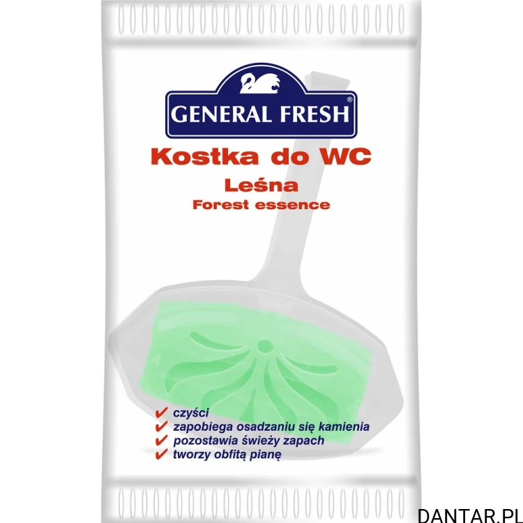 Foliowana zawieszka General Fresh, kostka do WC leśna z zieloną kostką