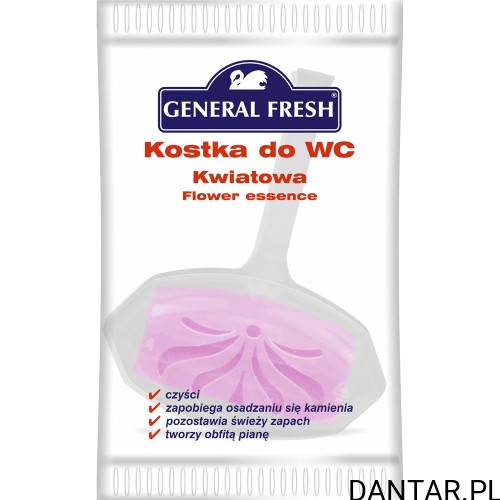 Foliowana zawieszka General Fresh, kostka do WC kwiatowa z różową kostką