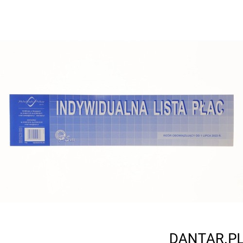 Druk P05-M indywidualna lista płac 1/3 A3 50 kartek a1
