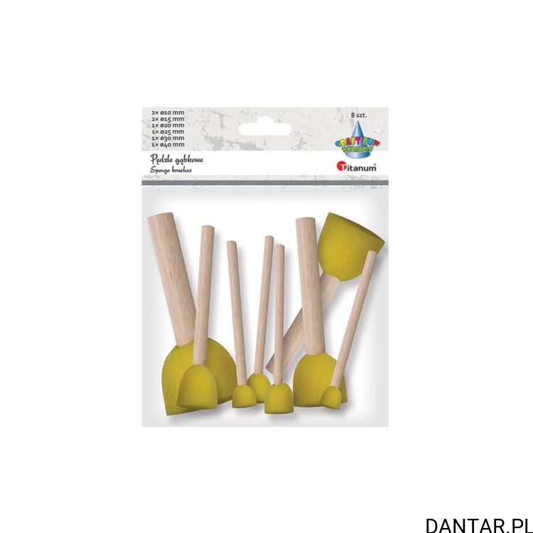 Blister Titanum Craft-Fun 20SL1201 z kompletem 8 pędzli gąbkowych o różnych średnicach