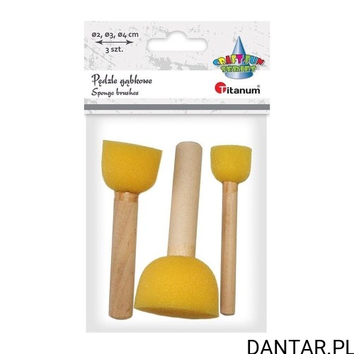 Blister Titanum Craft-Fun HSM001 z kompletem 3 pędzli gąbkowych o średnicach 2, 3 i 4 cm