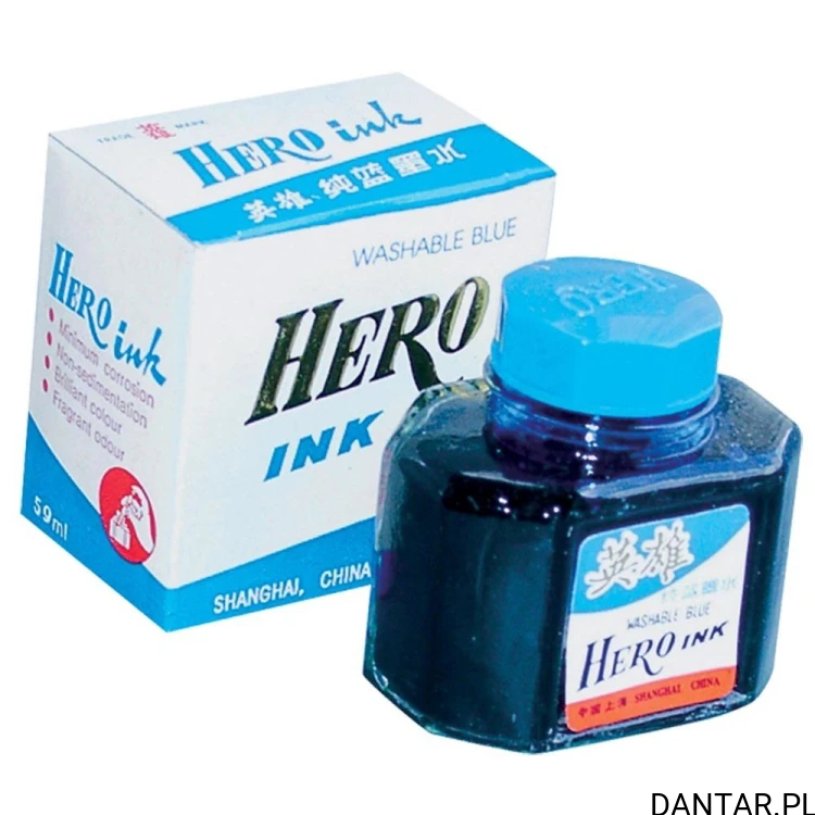 Niebieski atrament Hero Ink, butelka z kartonikiem59ml