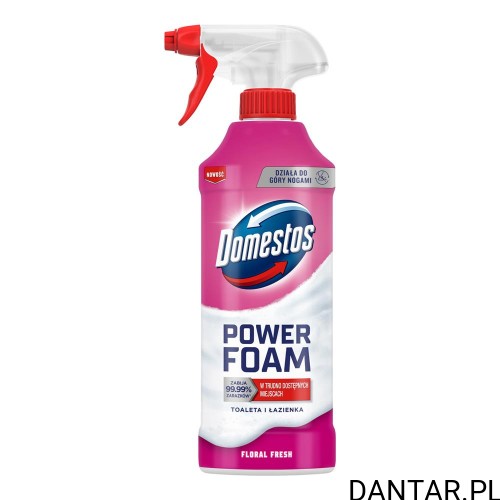 Jedna butelka Domestos Power Foam Floral Fresh z aplikatorem