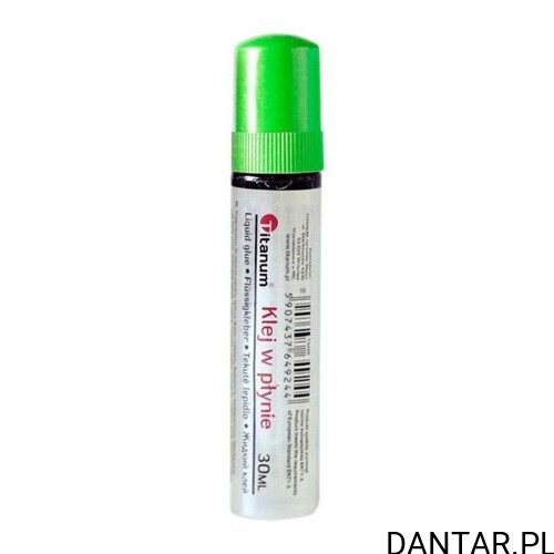 Jedna butelka kleju w płynie Titanum 30 ml z zieloną zakrętką