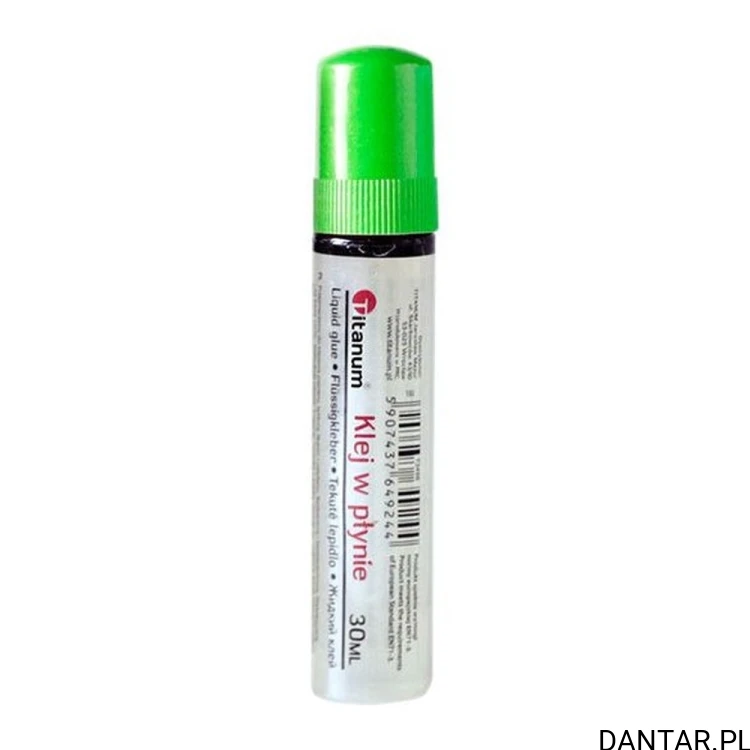 Jedna butelka kleju w płynie Titanum 30 ml z zieloną zakrętką